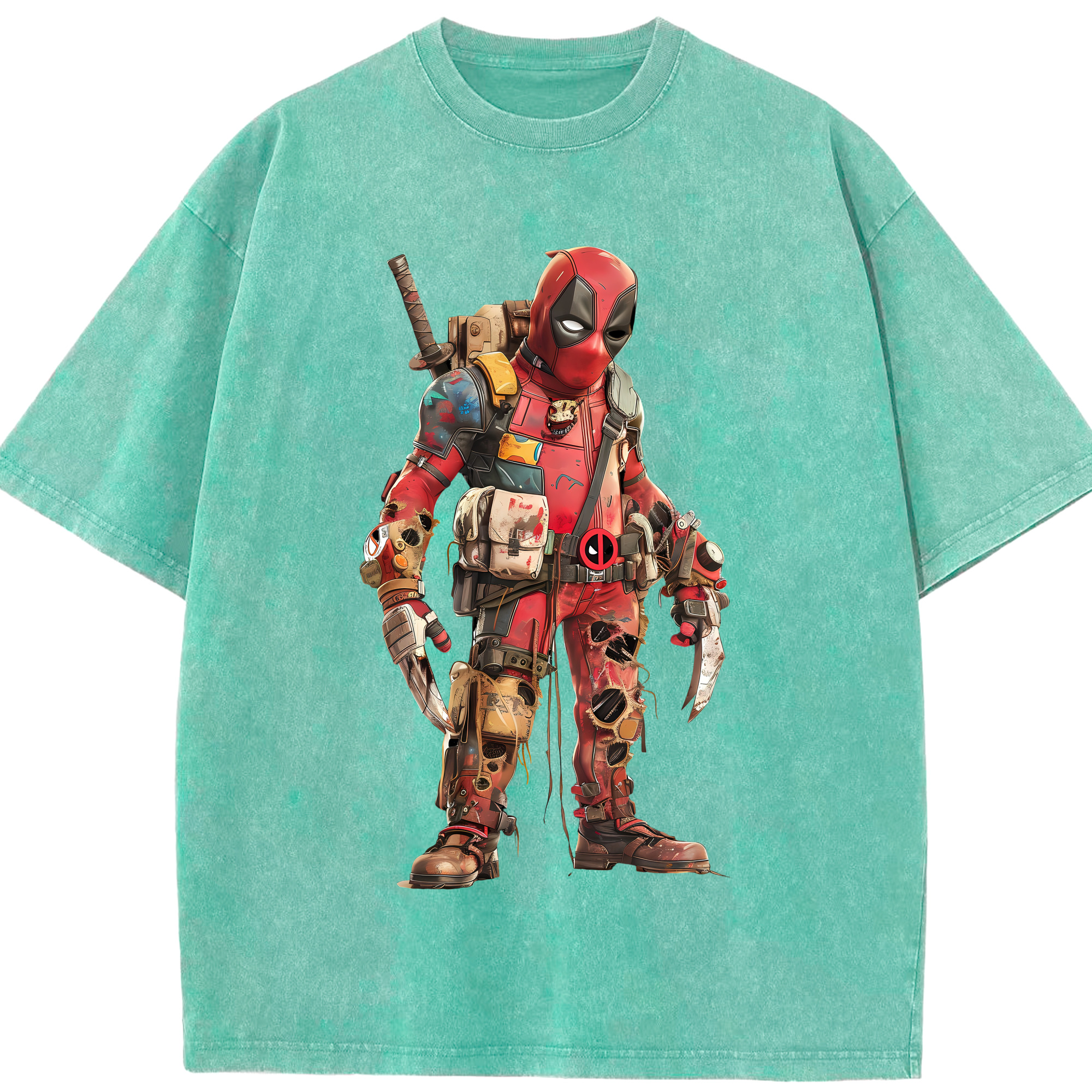 （画像用） Deadpool デッドプール 綿100% ヴィンテージ風 半袖Tシャツ（フロントプリント）
